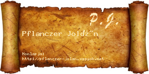 Pflanczer Jolán névjegykártya